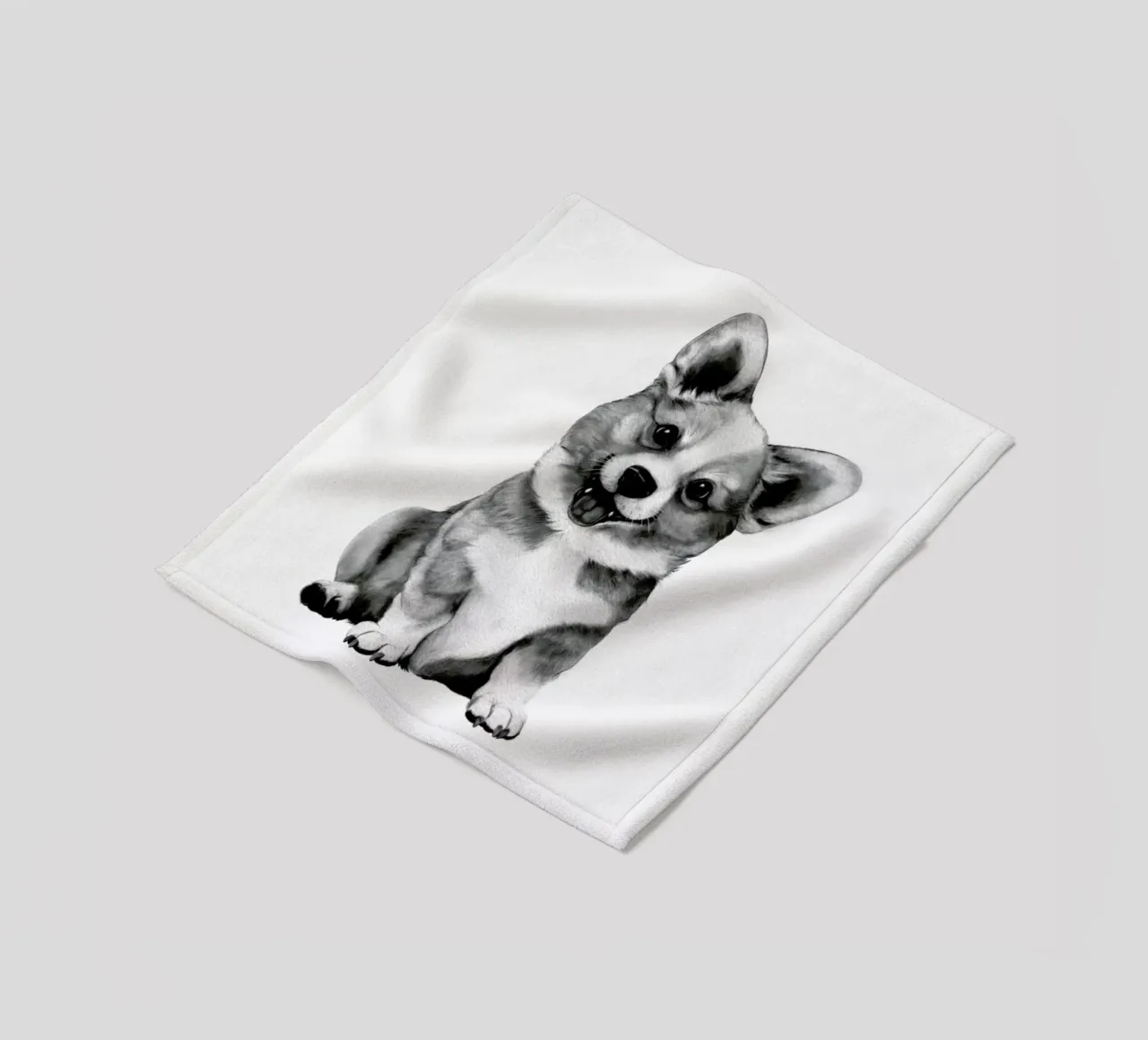 Happy Corgi coperta in pile da Laura Graves