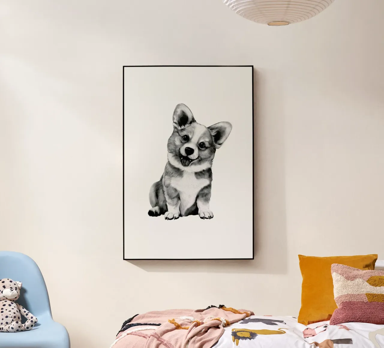 Happy Corgi plexiglass da Laura Graves