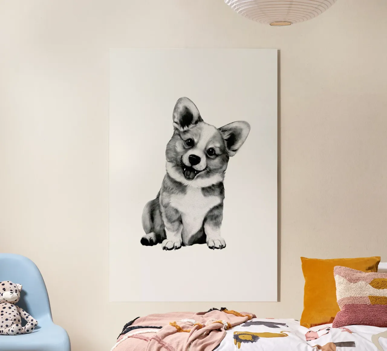 Happy Corgi plexiglass da Laura Graves