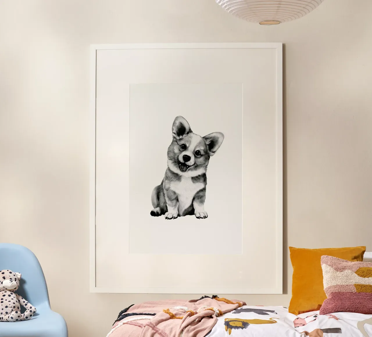 Happy Corgi poster da Laura Graves
