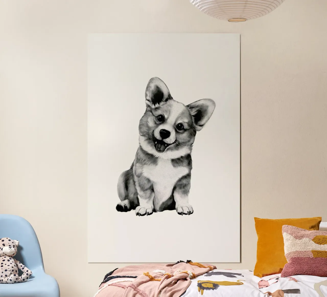 Happy Corgi carta hahnemühle da Laura Graves