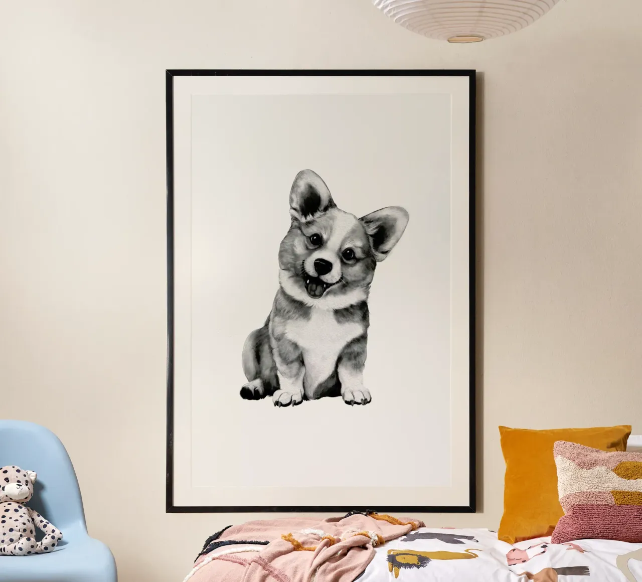 Happy Corgi poster da Laura Graves
