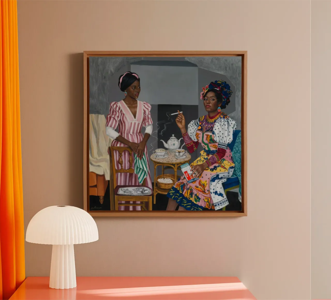L'ora del tè culturale tela con Cornice a cassetta da Ebony Carpenter