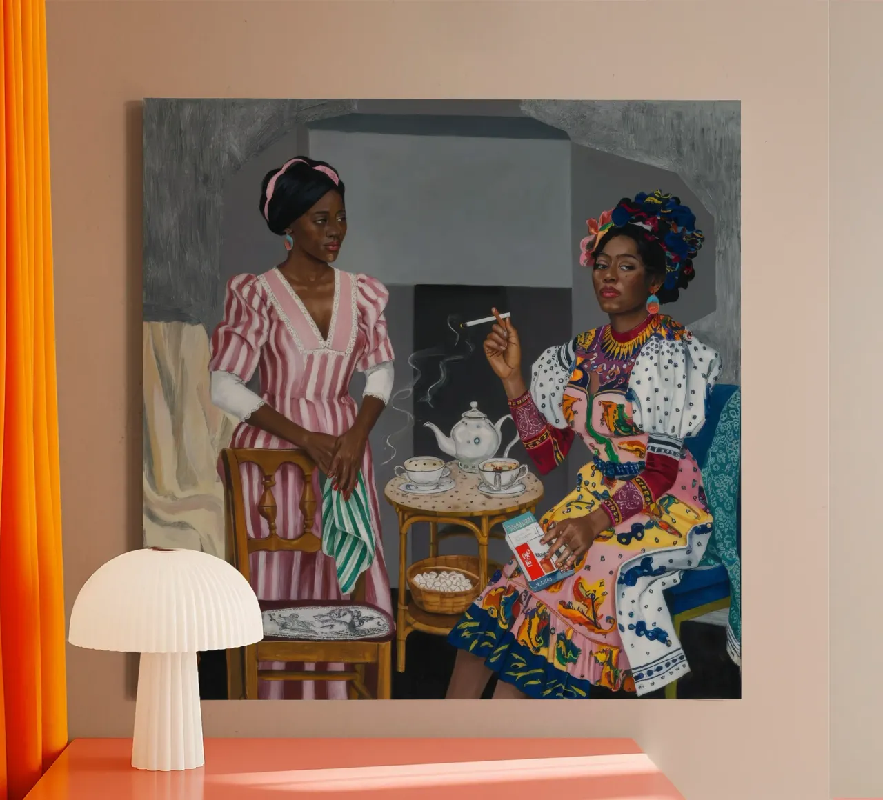 L'ora del tè culturale tela con Cornice a cassetta da Ebony Carpenter