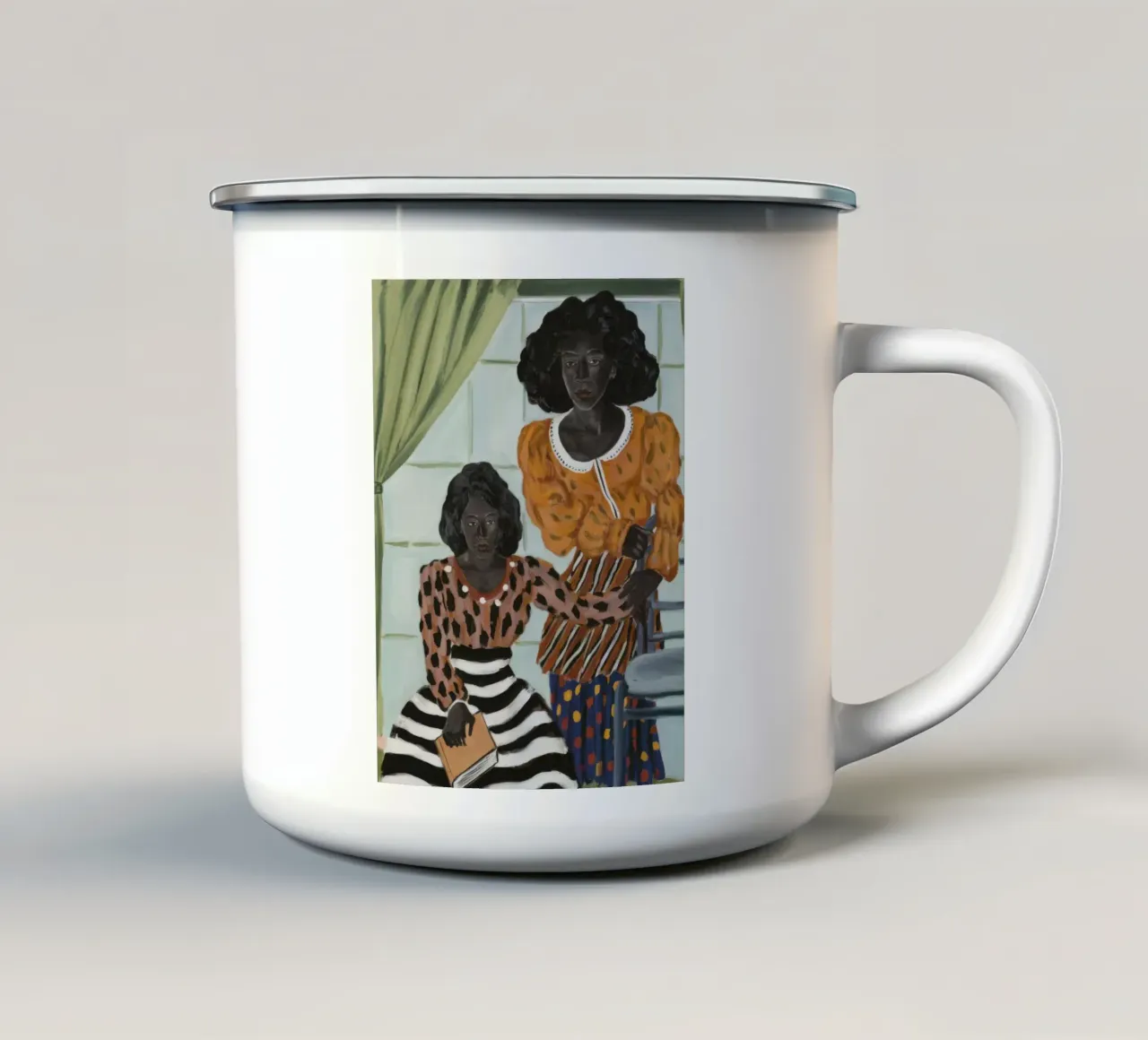 Raam Reflecties emaille mok van Ebony Carpenter