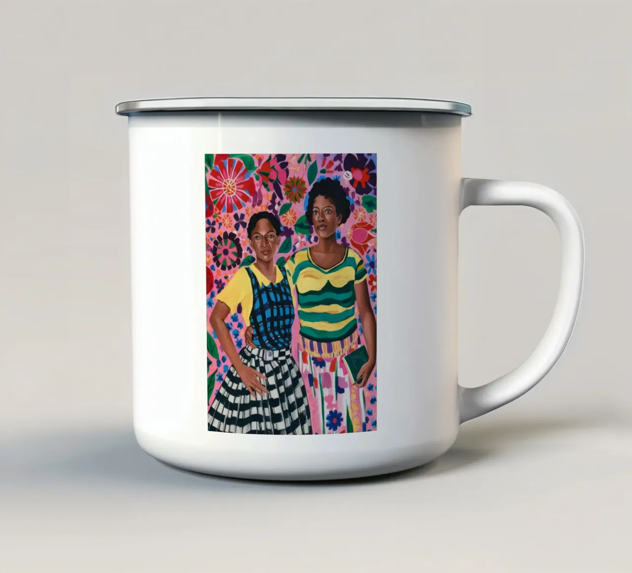 Duo floreale tazza in smalto da Ebony Carpenter