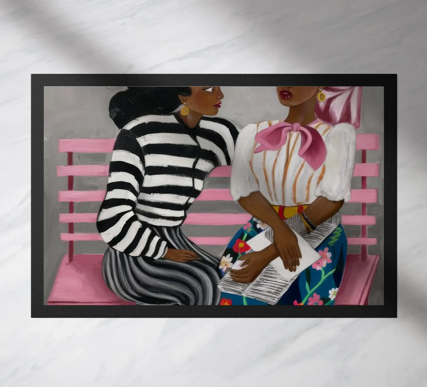 Conversations sur les bancs paillasson de Ebony Carpenter