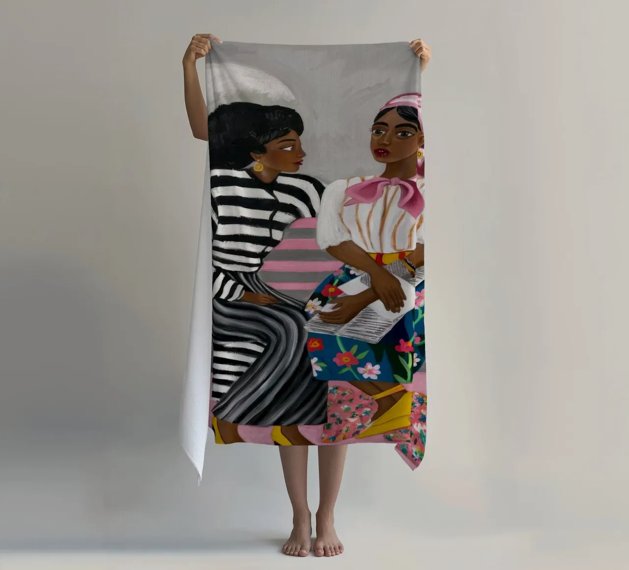 Conversazioni in panchina telo mare da Ebony Carpenter