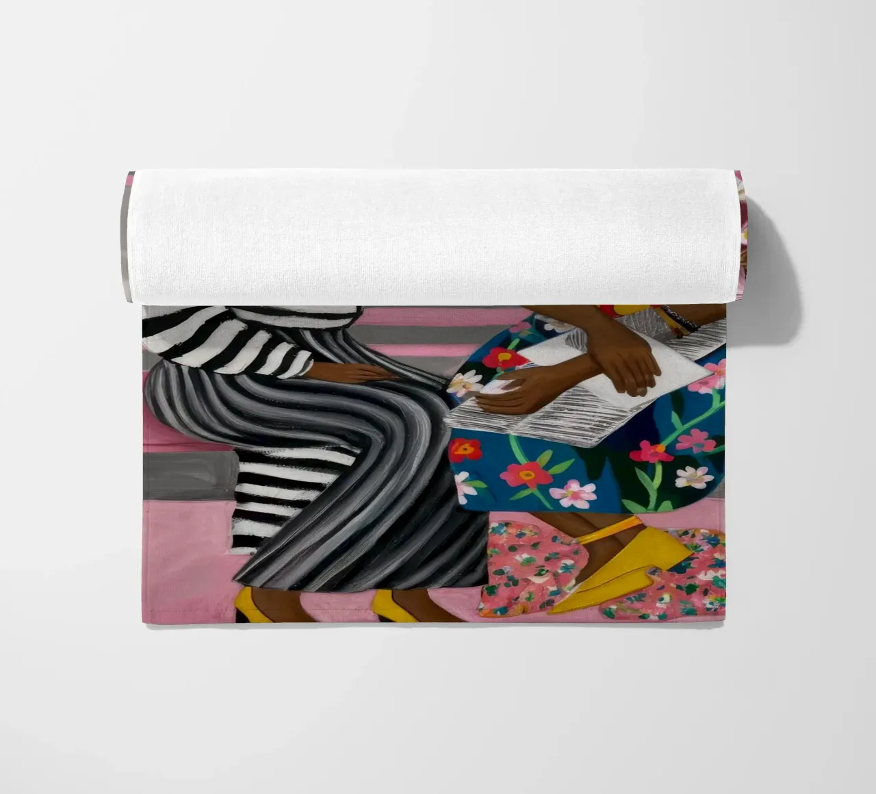 Conversazioni in panchina telo mare da Ebony Carpenter