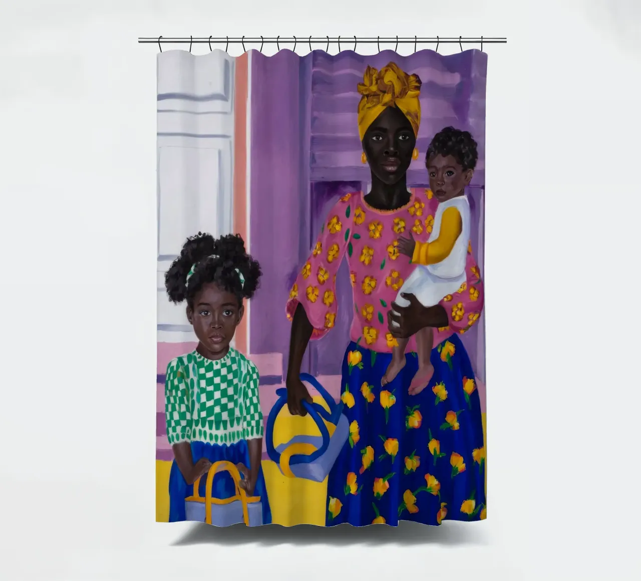 Maternal Moments shower curtain by Ebony Carpenter