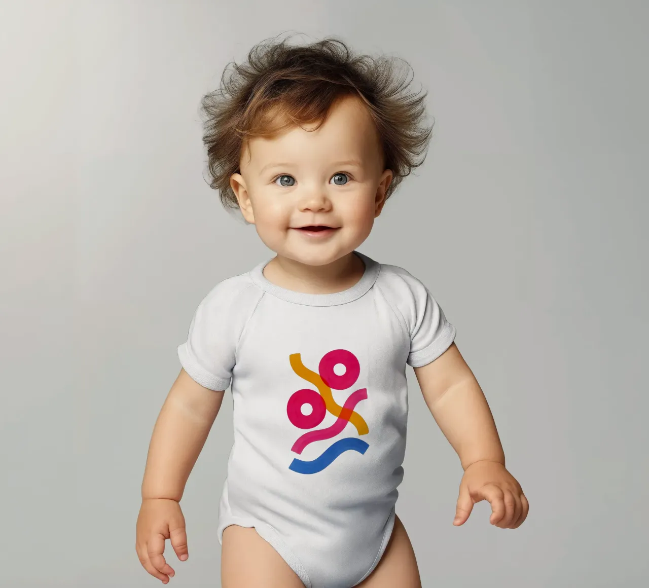 Shapes in Motion - Flow Form Series Kurzarm Babybody von SMPLE