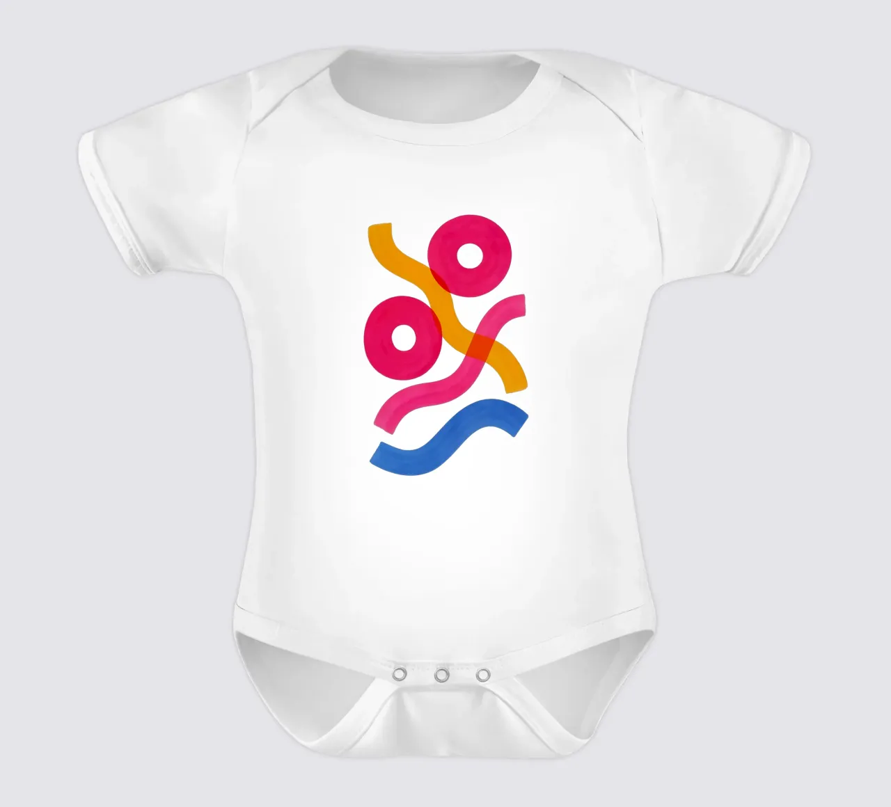 Shapes in Motion - Flow Form Series Kurzarm Babybody von SMPLE
