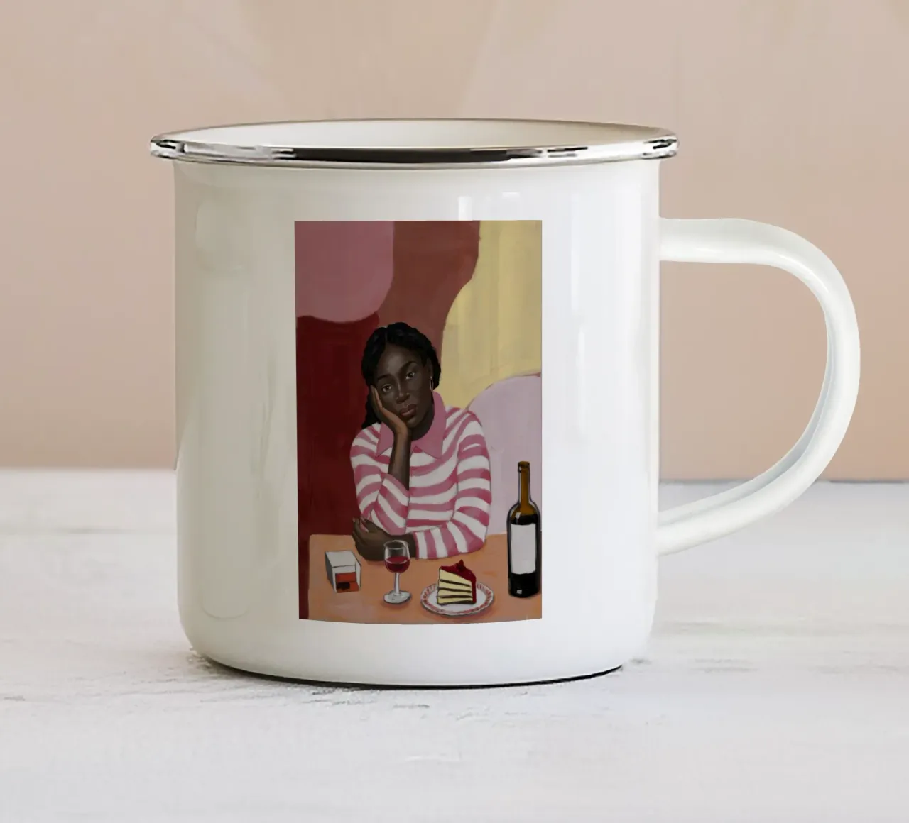 Momenti di riflessione tazza in smalto da Ebony Carpenter