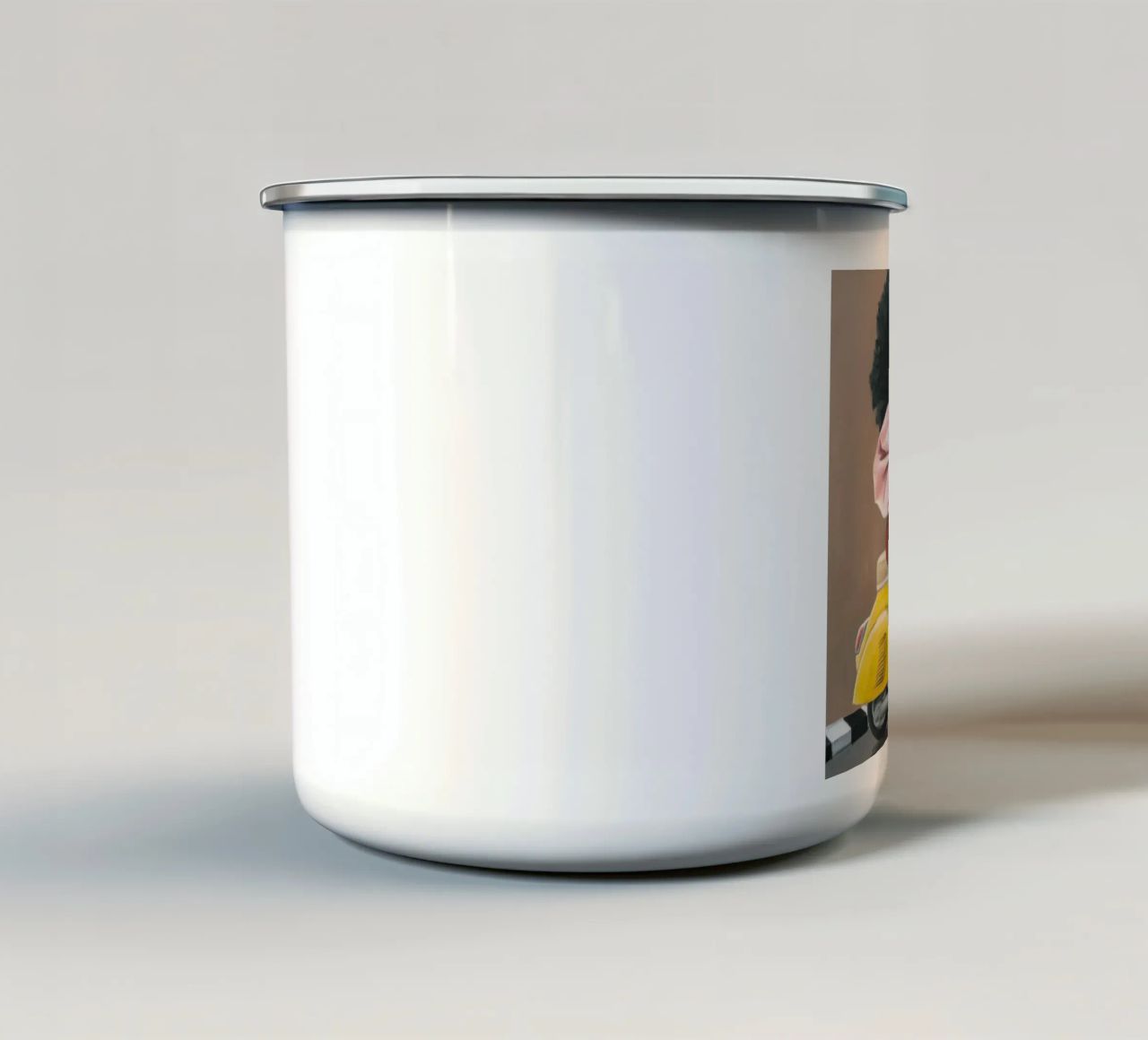 Viaggio coraggioso tazza in smalto da Ebony Carpenter