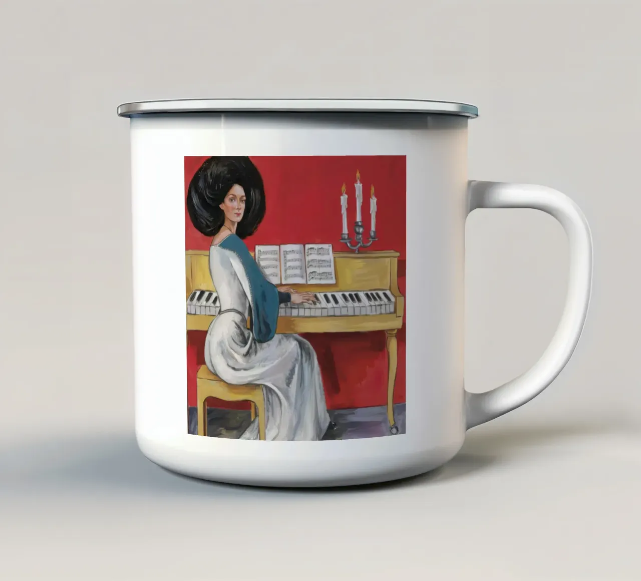 Serenità melodica tazza in smalto da Ebony Carpenter