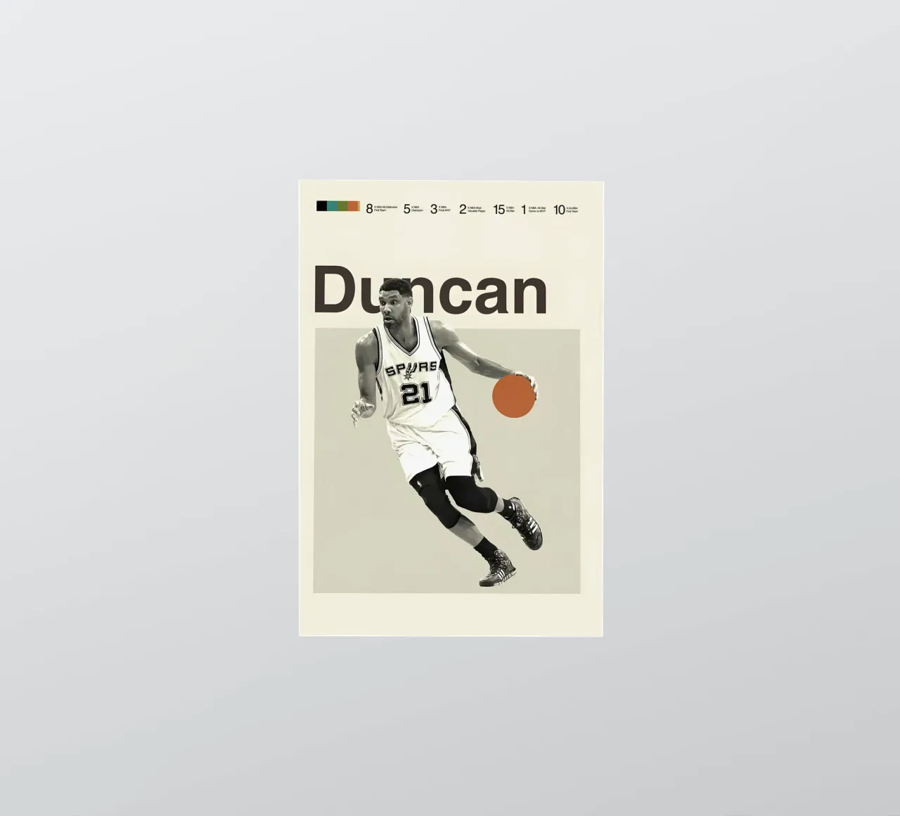 Tim Duncan adesivo da Attaboy Dsgn