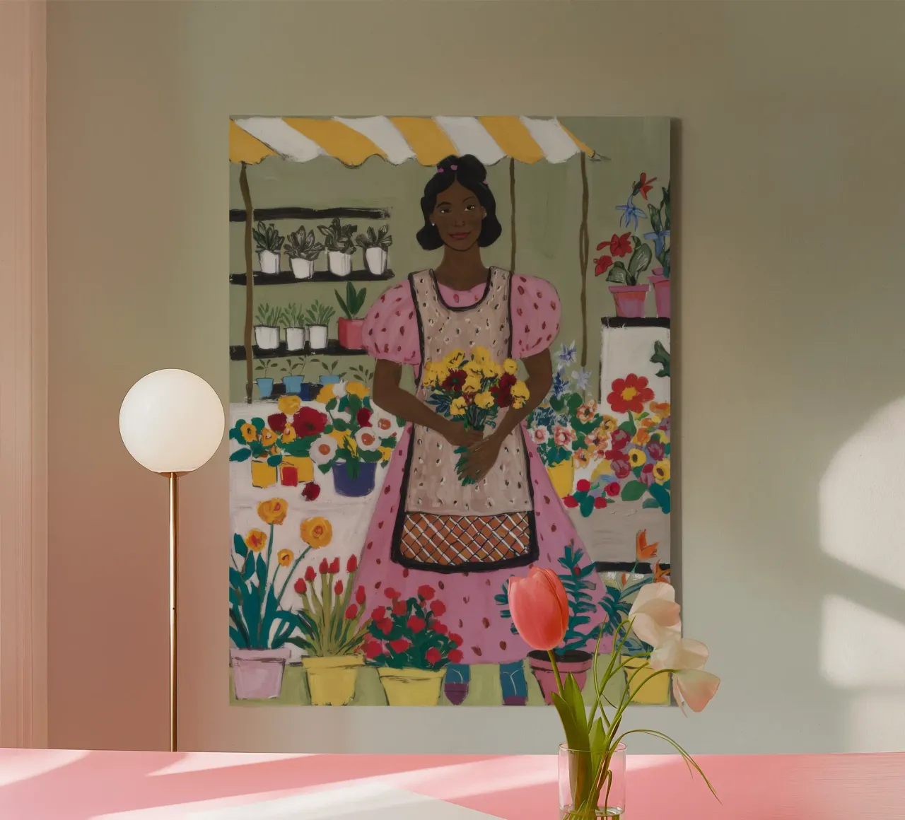 Blumenschmuck Leinwand mit Schattenfugenrahmen von Ebony Carpenter