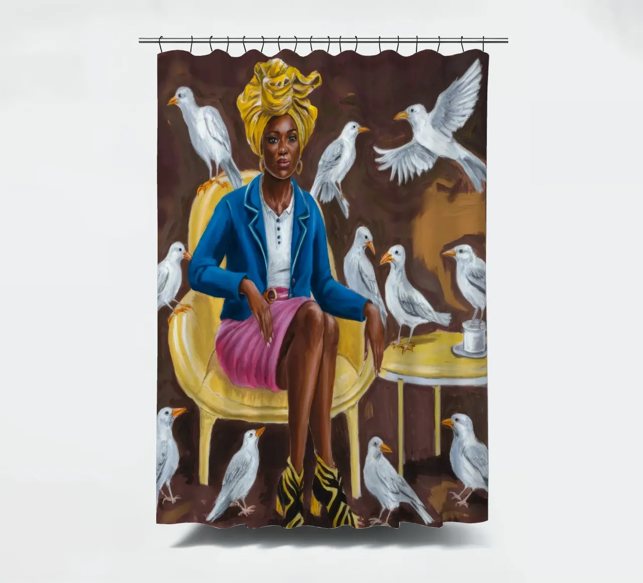 Harmonious Gathering shower curtain by Ebony Carpenter