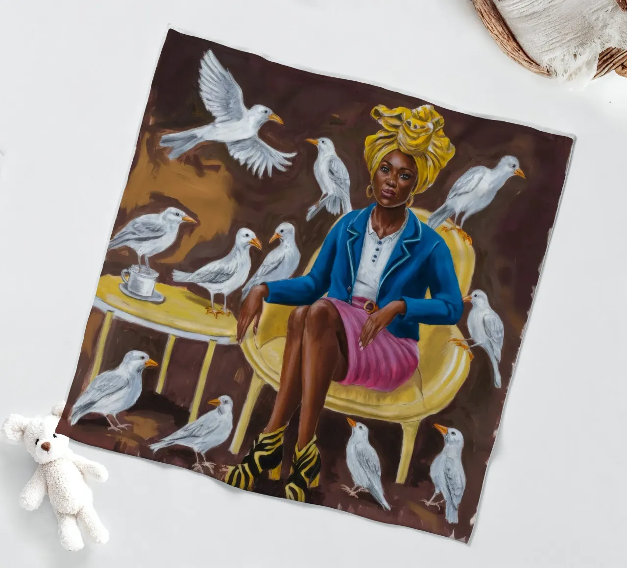 Harmonious Gathering fleece blanket by Ebony Carpenter