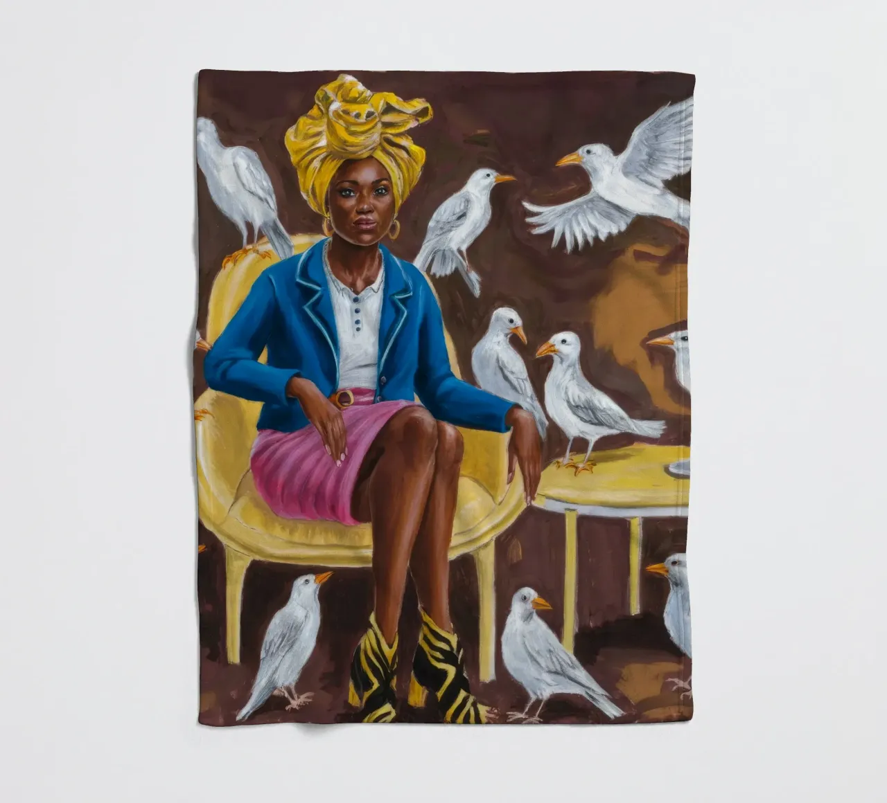 Harmonious Gathering fleece blanket by Ebony Carpenter
