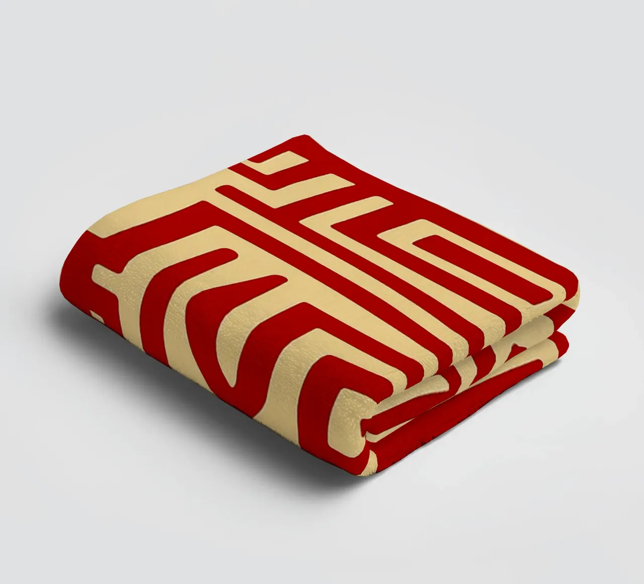 Red Line Modern Abstract Art towel by Bulaxtims