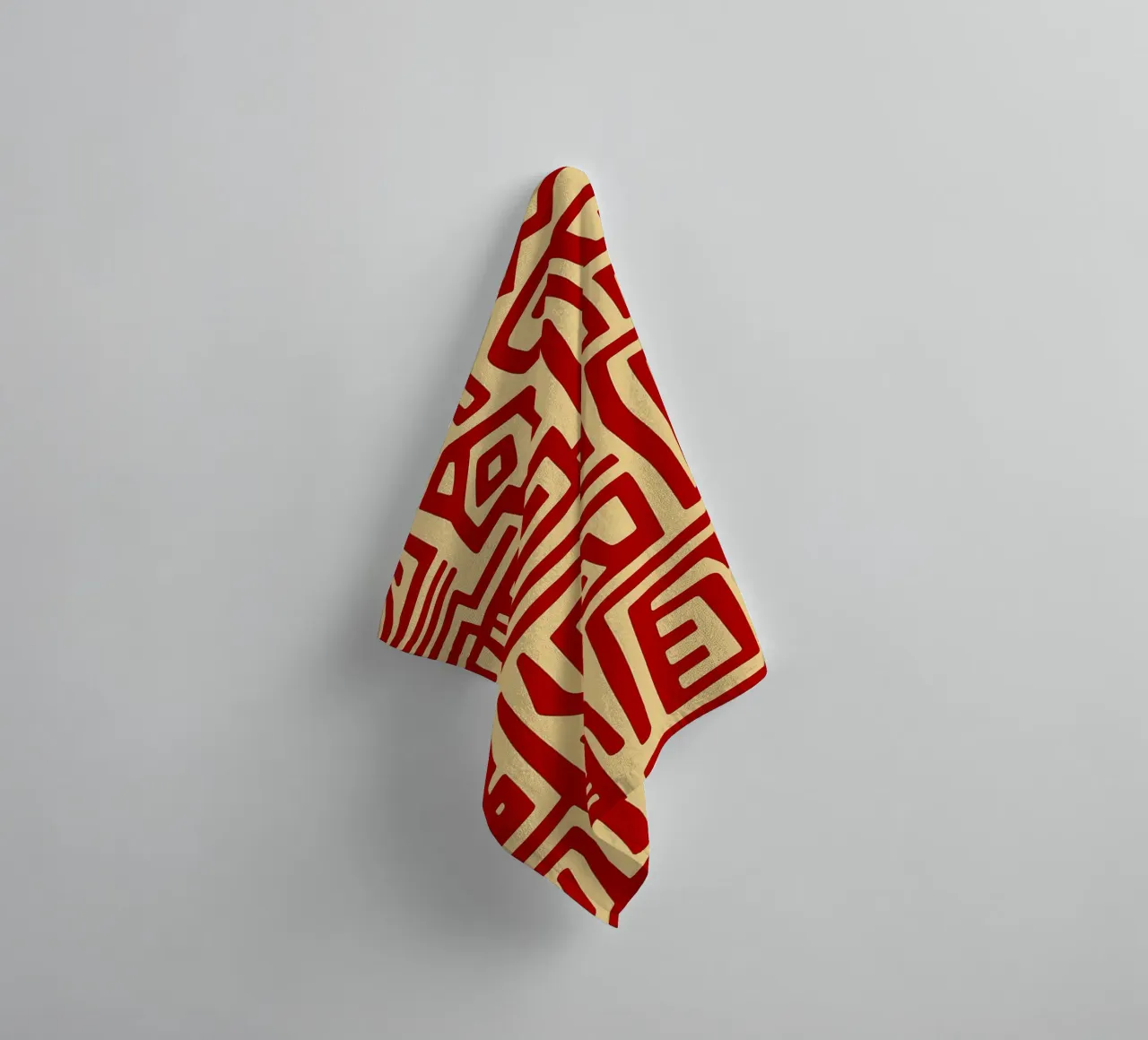Red Line Modern Abstract Art towel by Bulaxtims