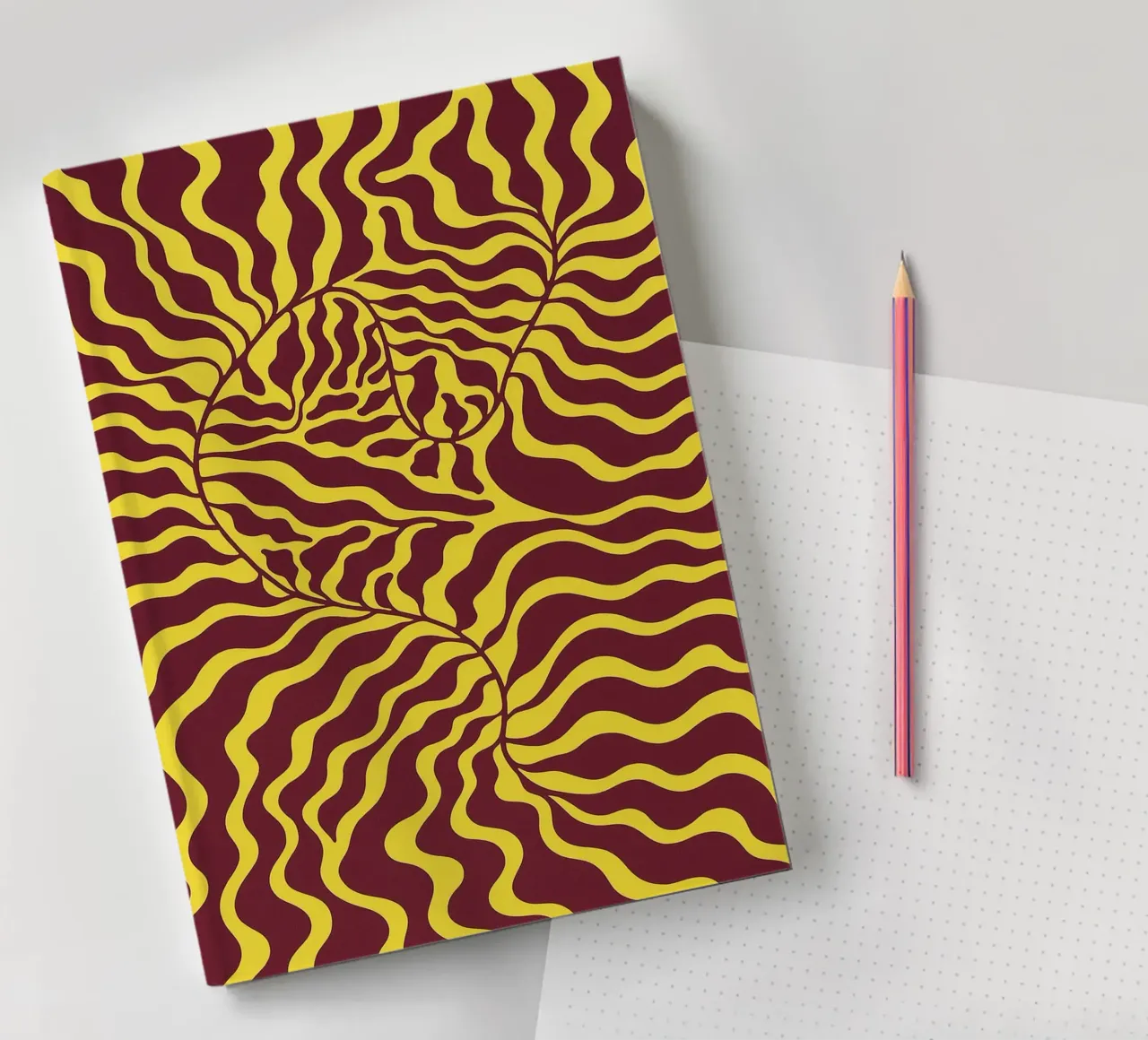 SpSpinning Leaf Vines Abstractinning Leaf Vines Abstract Art notebook by Bulaxtims