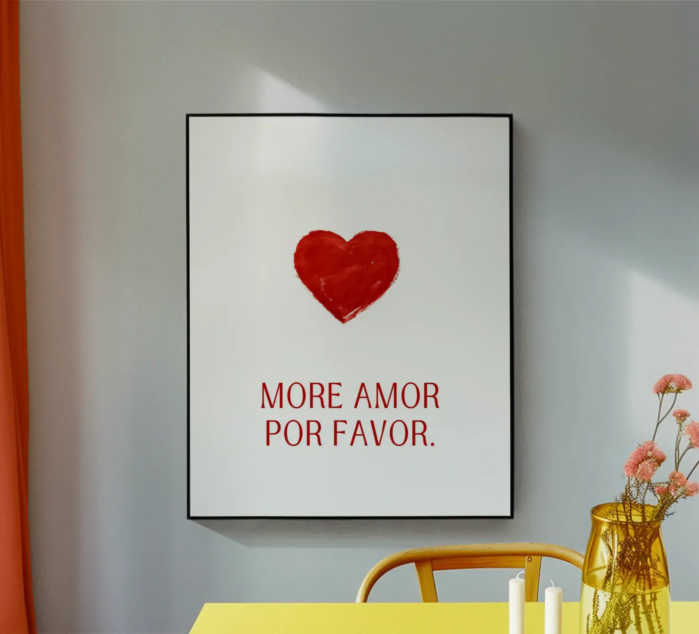 let's fall in love acrylic glass by pixelflow