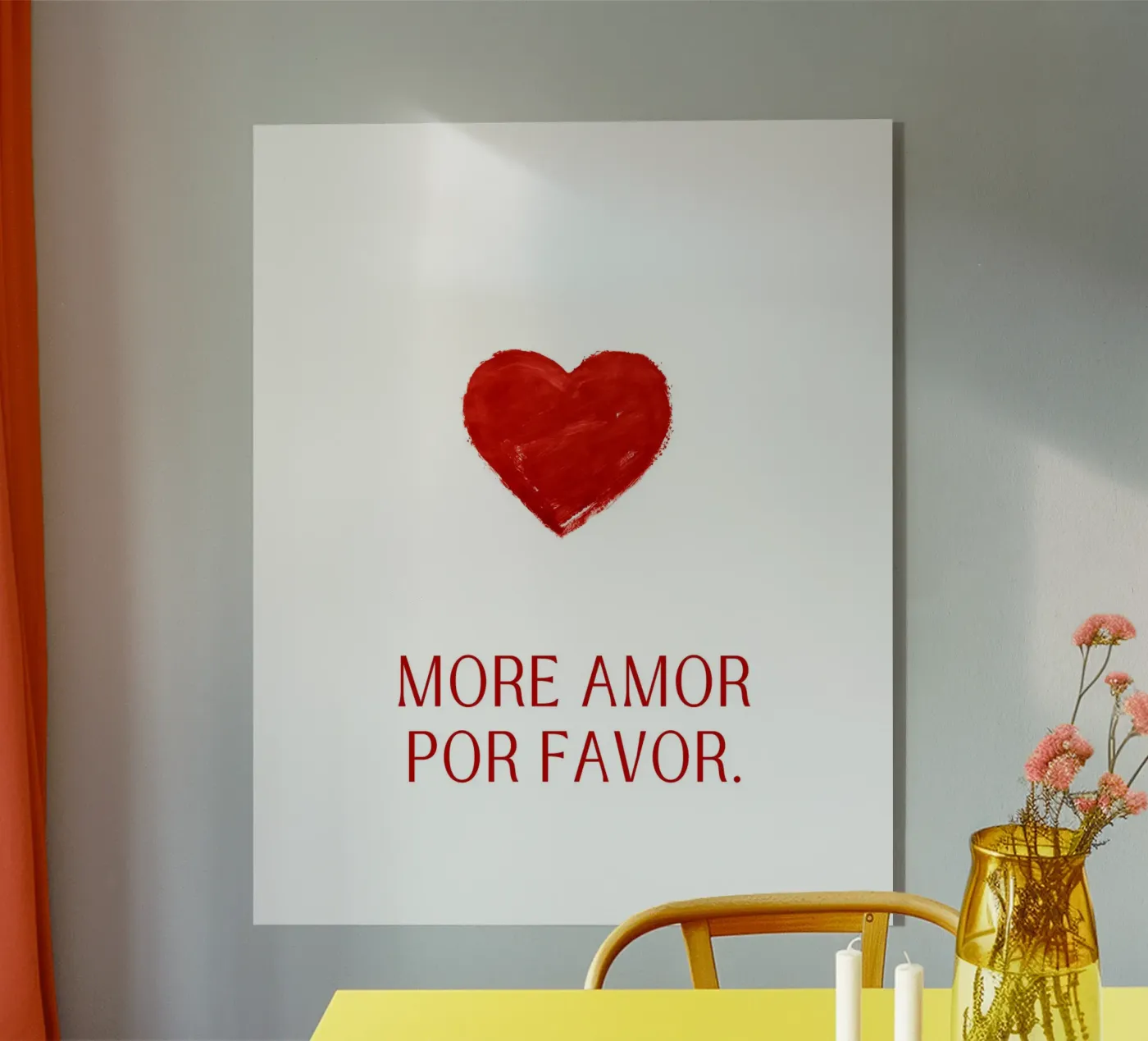 let's fall in love acrylic glass by pixelflow