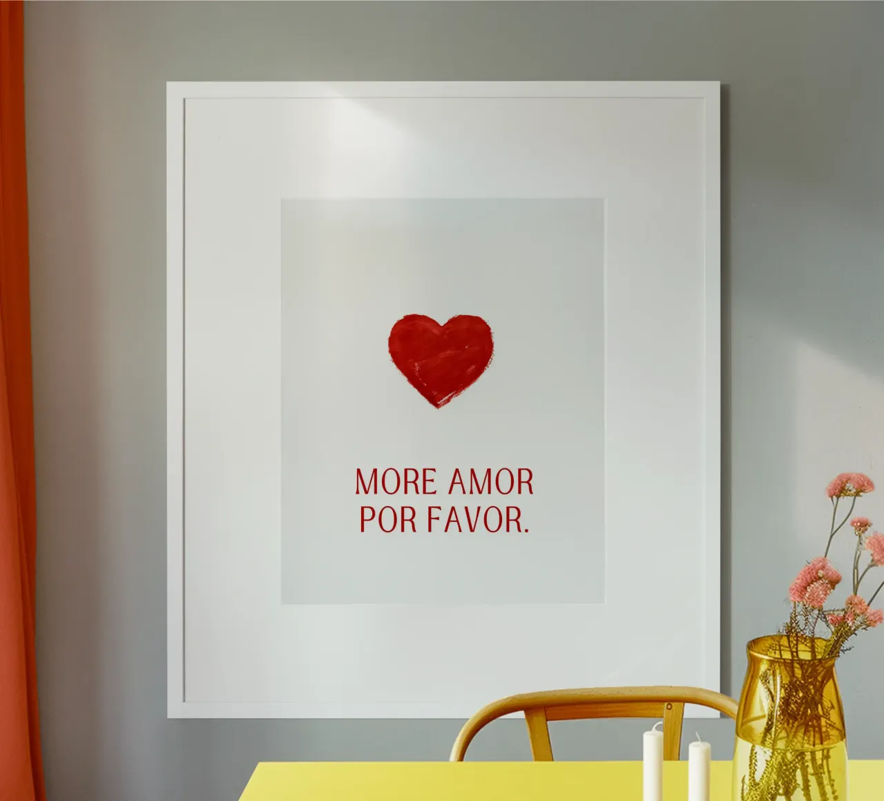 let's fall in love poster with plastic frame by Ambition Wall