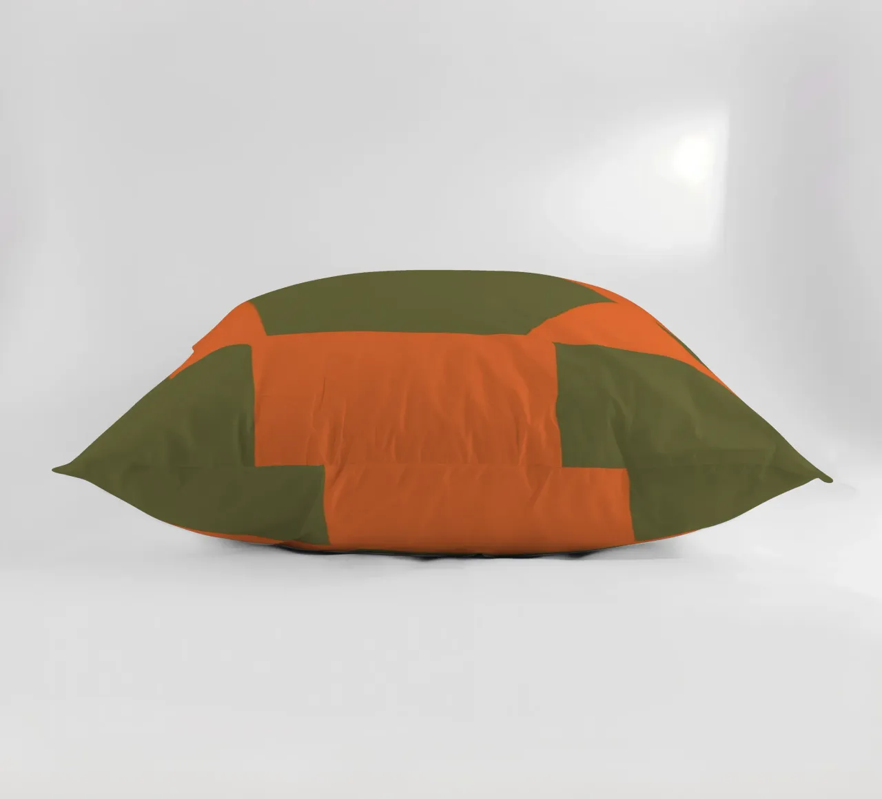 Orange block composition decorative cushion by Little Dean
