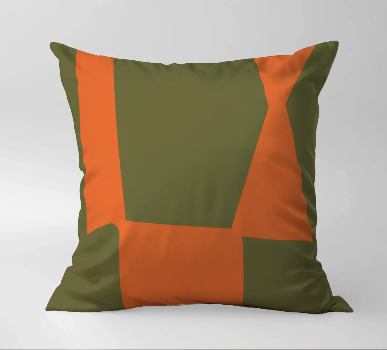 Orange block composition decorative cushion by Little Dean