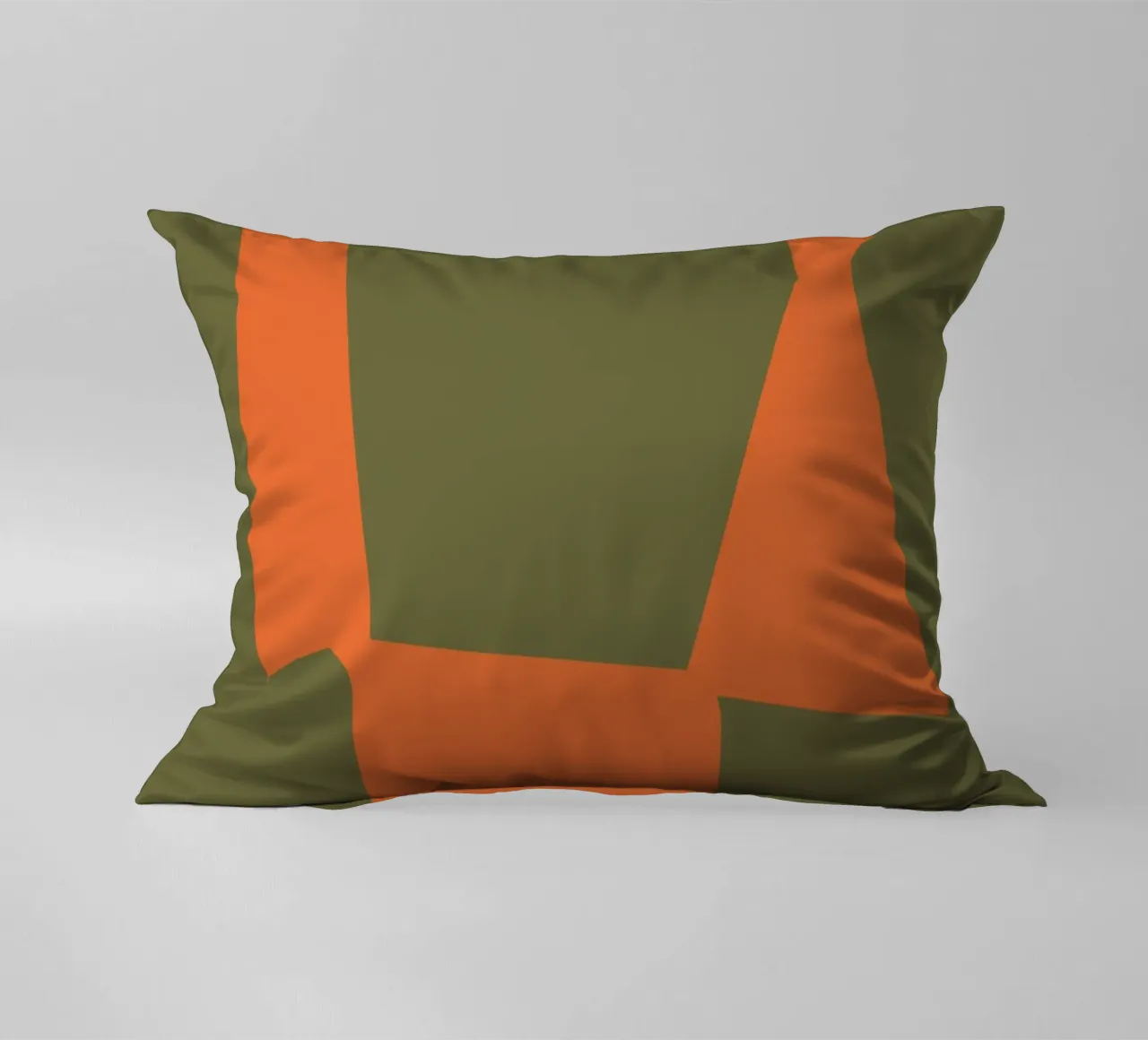Orange block composition decorative cushion by Little Dean