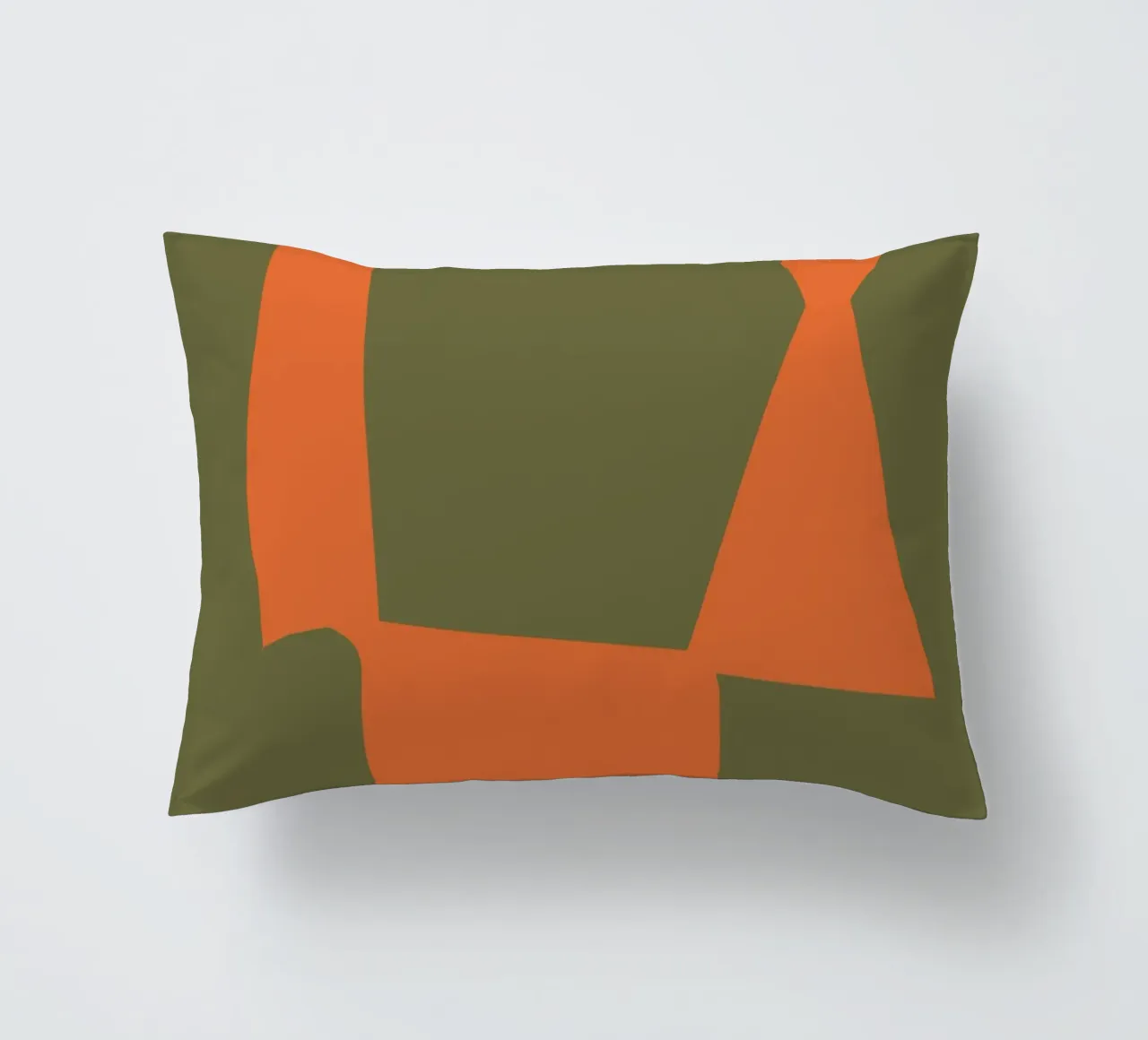 Orange block composition decorative cushion by Little Dean