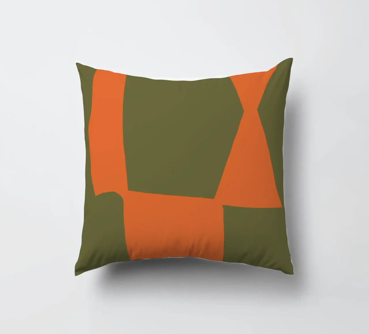 Orange block composition decorative cushion by Little Dean