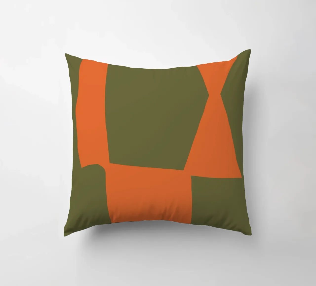 Orange block composition decorative cushion by Little Dean