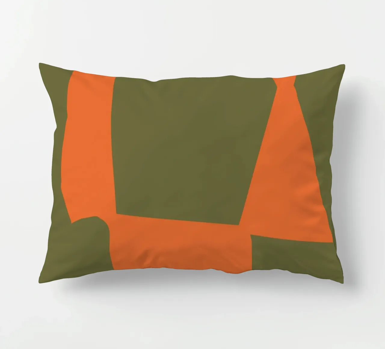 Orange block composition decorative cushion by Little Dean