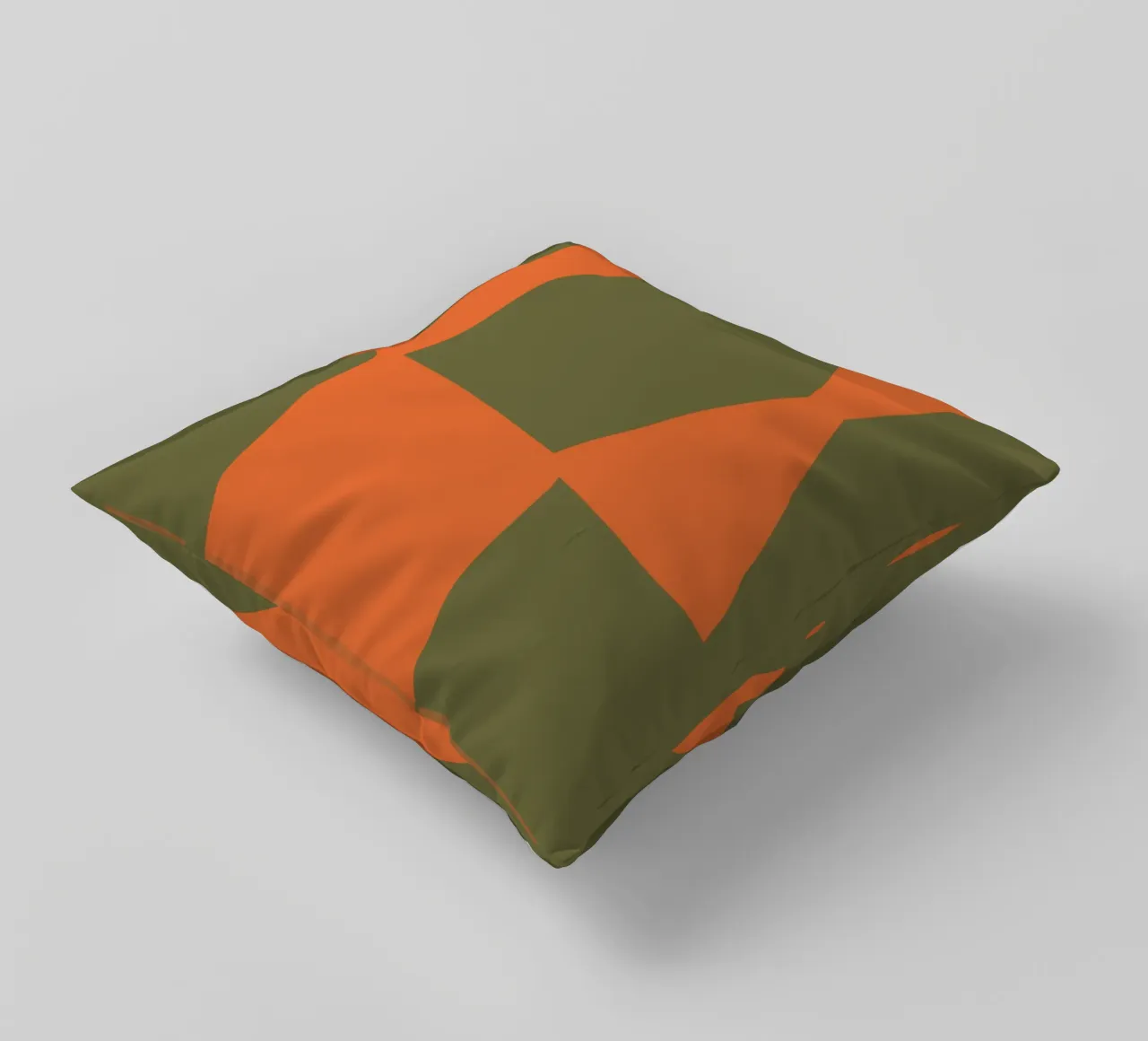 Orange block composition decorative cushion by Little Dean