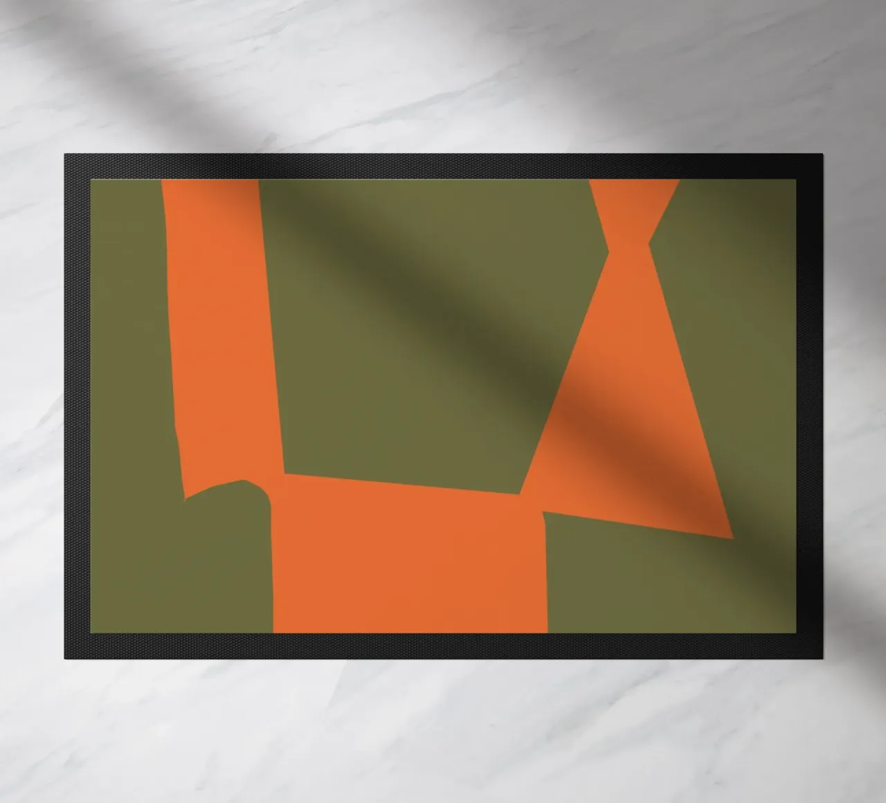 Orange block composition doormat by Little Dean