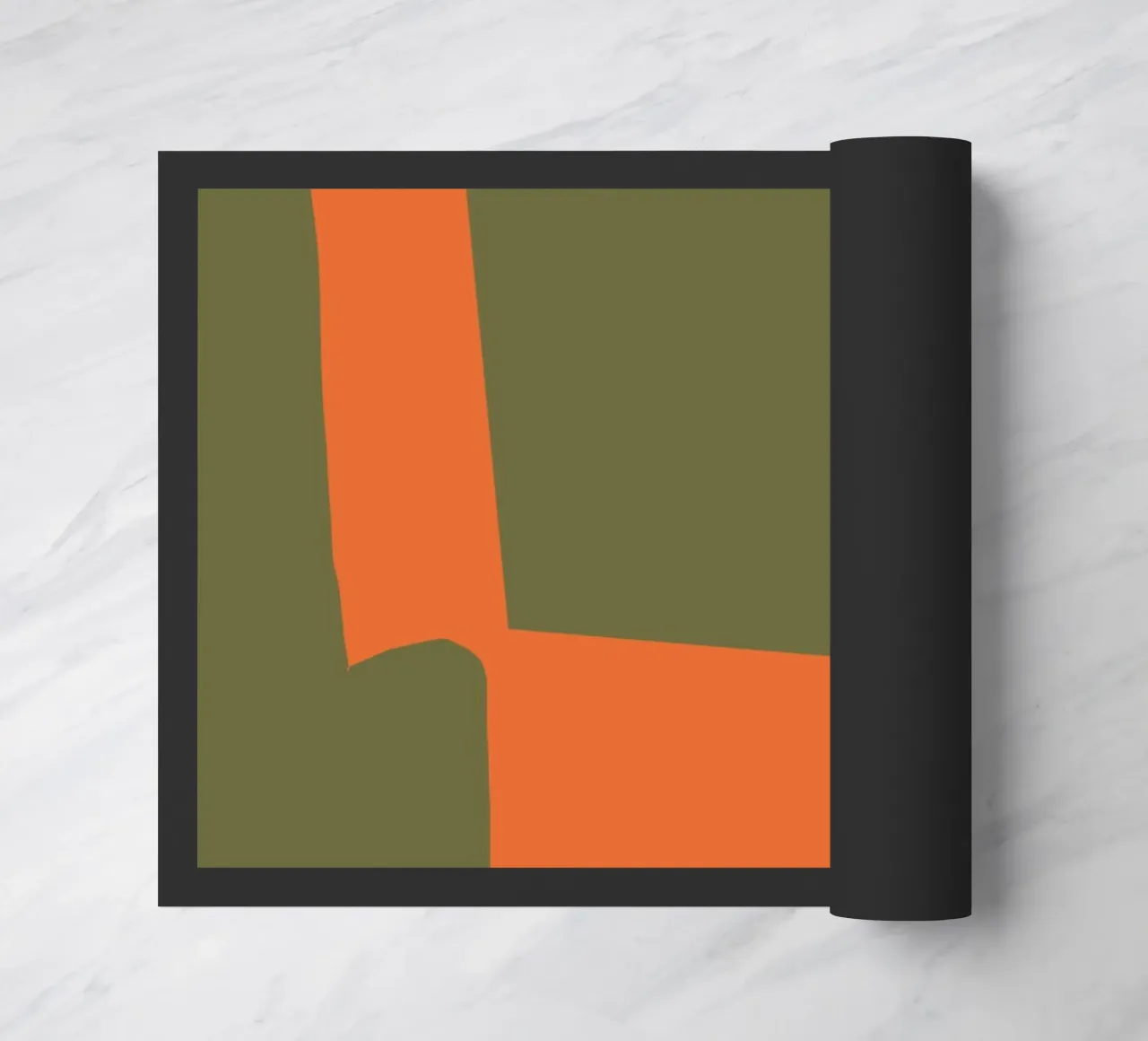 Orange block composition doormat by Little Dean