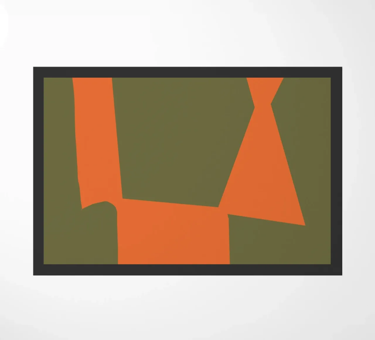 Orange block composition doormat by Little Dean