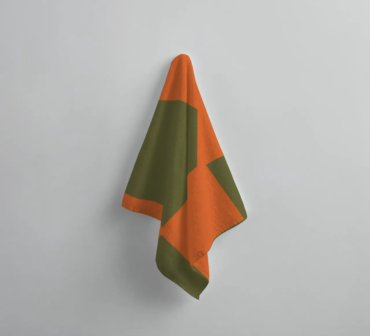 Orange block composition towel by Little Dean
