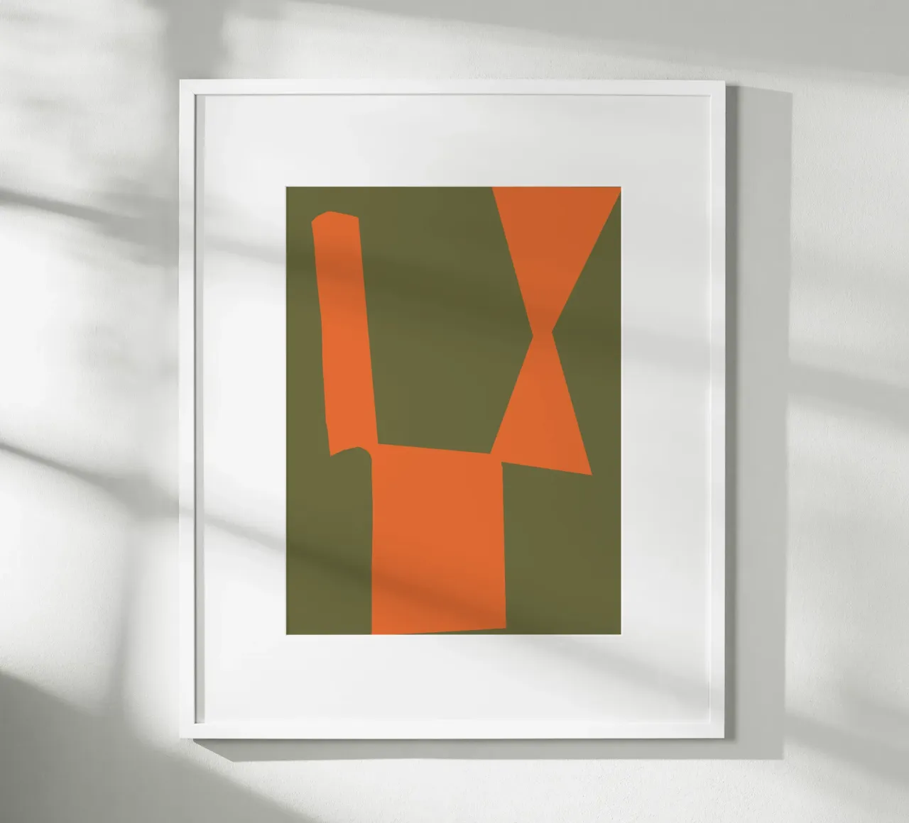 Oranger Block Zusammensetzung Poster mit Holzrahmen von Little Dean