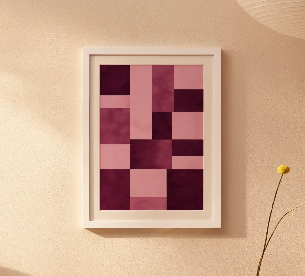 Vierkante moderne abstracte kunst poster met kunststof frame van Bulaxtims