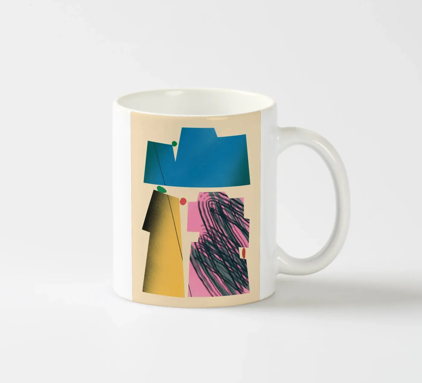 Dynamische vormen met kleurverloop keramische mok van Little Dean