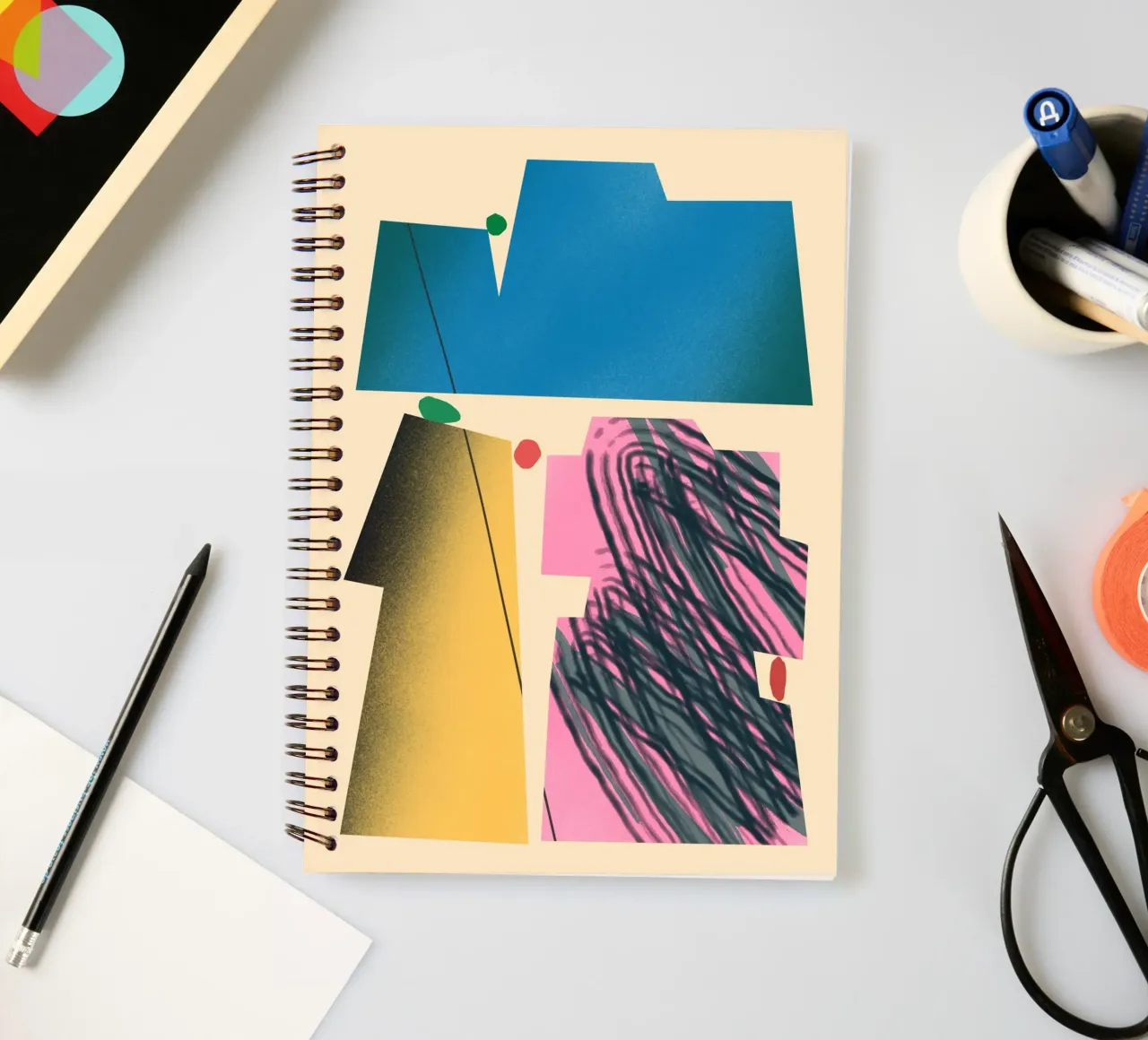Dynamische Formen mit Farbverlauf Ringbuch von Little Dean