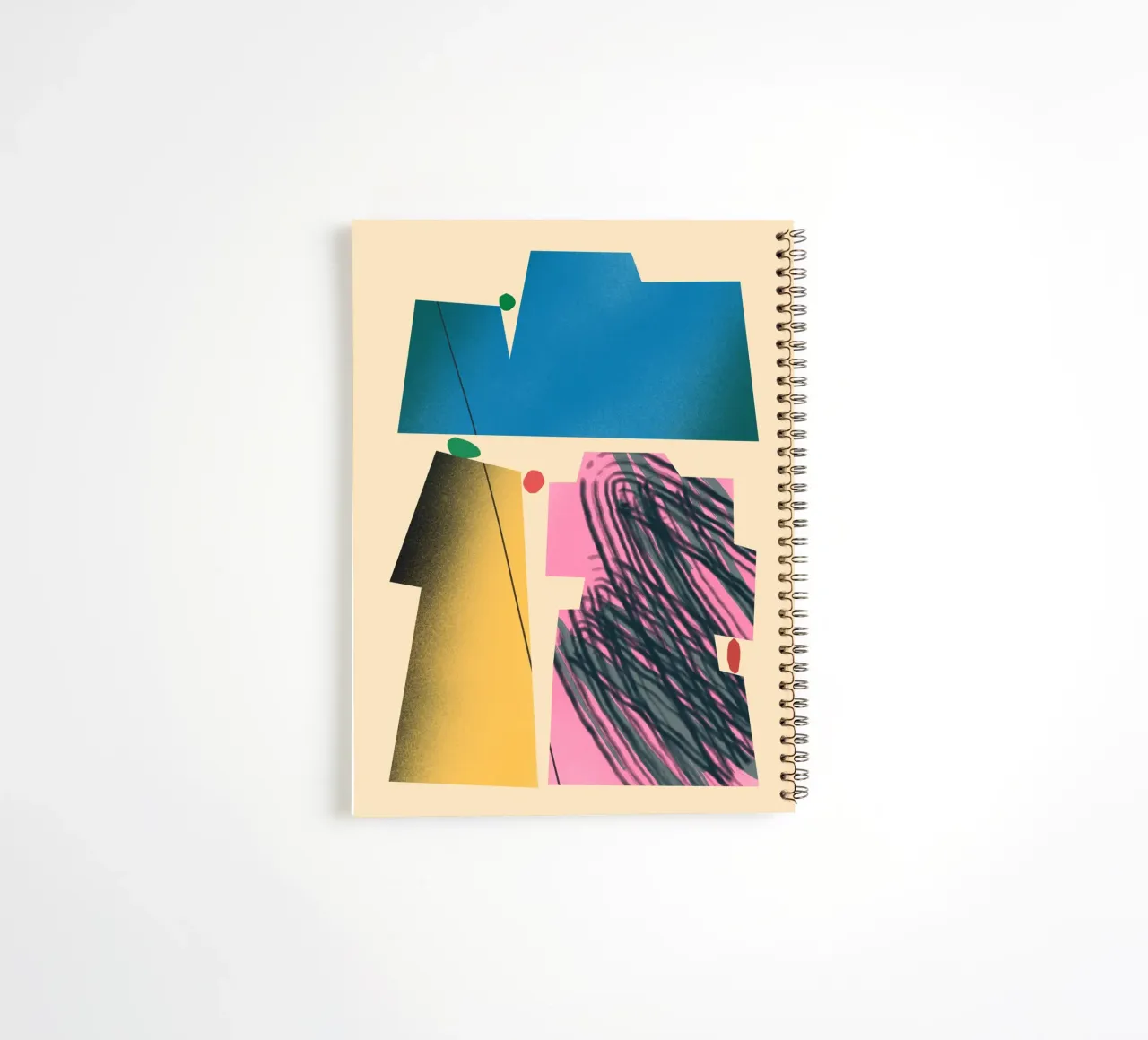 Gradient dynamic shapes spiral notebook by Little Dean