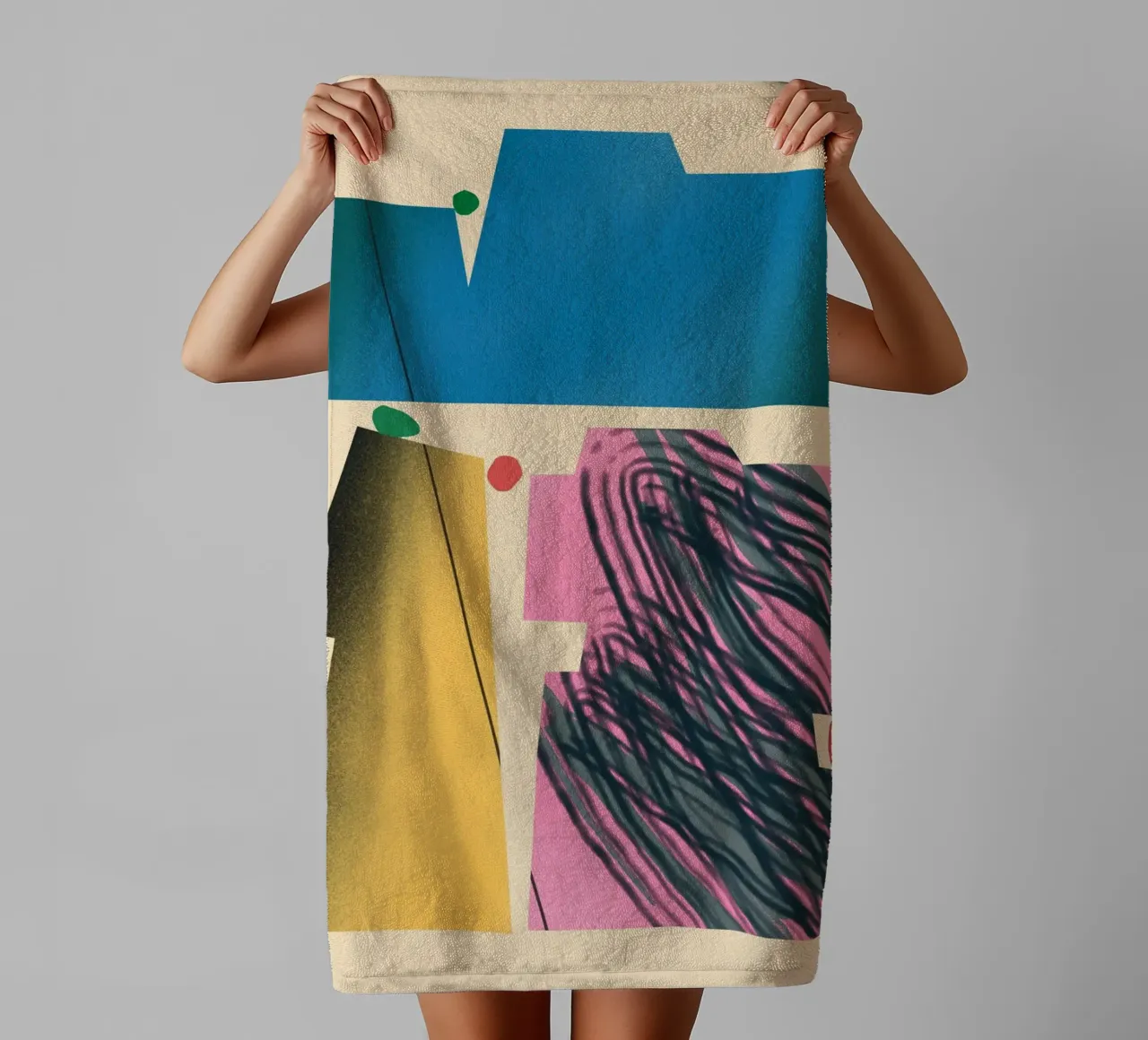 Gradient dynamic shapes towel by Little Dean