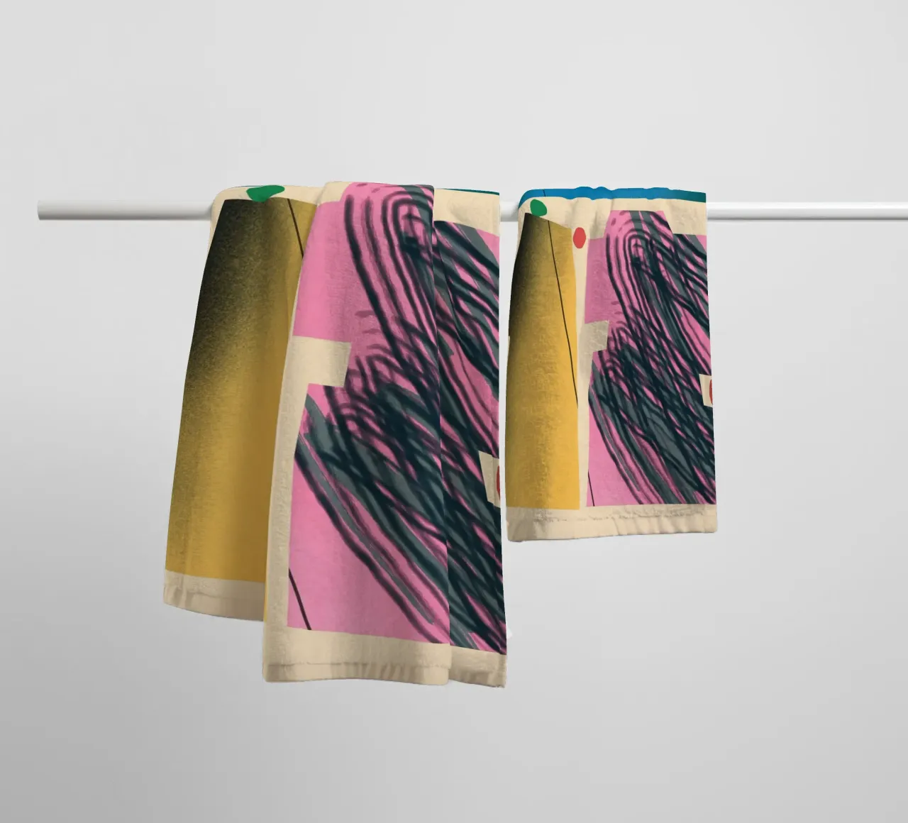 Gradient dynamic shapes towel by Little Dean