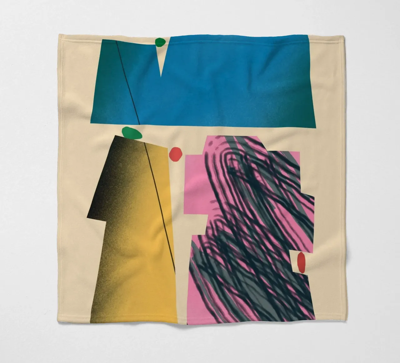 Gradient dynamic shapes fleece blanket by Little Dean